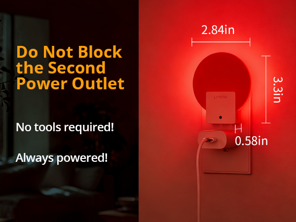 compact design do not block the second power outlet
