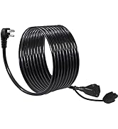 15FT Black Outdoor Extension Cord - SJTW 16AWG Weatherproof Grounded 3Prong Extension Cord with 9...