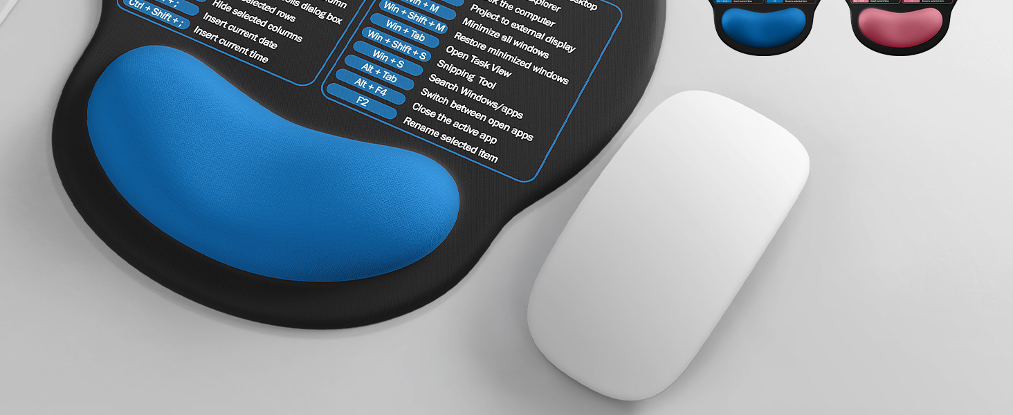 Mouse Pad with Wrist Rest - Ergonomic Memory Foam Support