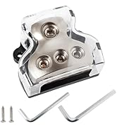 NuIth 3 Way Power Distribution Block Zine-Alloy, 1x 0/2/4 Gauge in 3X 4/8 Gauge Out Auto Distribu...