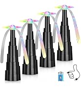 QNIZNOE 4Pack Rechargeable Fly Fans for Tables with LED Light, Fly Fan for Outdoor Dining, Partie...