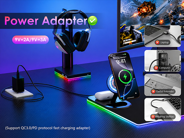 Compatible with fast charging power adapter