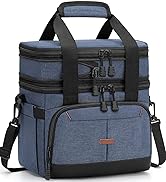 Pritent Lunch Box For Men Women Double Deck Insulated Lunch Bag For Men Woman Leakproof Expandabl...