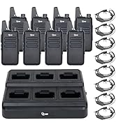 TIDRADIO TD-M8s Walkie Talkies for Adults with Earpiece (8 Pack) Long Range Two Way Radio with 6 ...