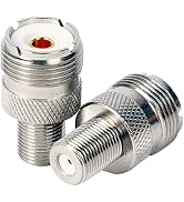 TLS.eagle 2 Packs UHF SO239 PL259 to F Type Coax Adapter UHF Female to F Type Female Coax Cable C...