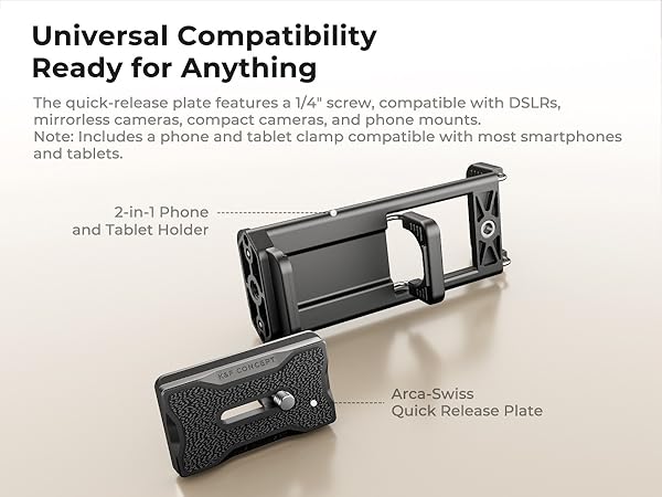 K&amp;F CONCEPT 63" Aluminum Compact Camera Tripod