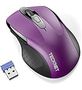 TECKNET Wireless Silent Mouse, Quiet Click, 2.4G Optical Cordless Mouse, 6 Adjustable 4000 DPI, C...