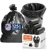Delxo 40-45 Gallon Trash Bags, 125 Count, 40×45'' Large Black Garbage Bags | Star-Seal Can Liners...