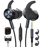 3.5mm Wired Earbuds Anti-Loose Wingtip Noise Canceling in-Ear Headphone with Mic Back to School S...