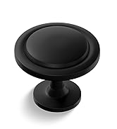 homdiy 10 Pack Matte Black Cabinet Knobs, Round Kitchen Drawer Knobs Solid Zinc Alloy Drawer Pull...
