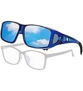 LVIOE Over Glasses Sunglasses Wrap Around Polarized Sunglasses for Men Women Fit Over Prescriptio...