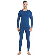 Thermal Underwear Men Ultra-Soft Long Johns Set with Fleece Lined Base Layer Winter Skiing Warm T...