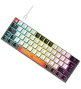 60% Wired RGB Gaming Keyboard,62 Keys Compact Mechanical Keyboard New Degsin Keycaps,Detachable U...