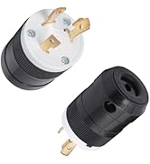 Yomiuwo 2Pack NEMA L6-30P Locking Plug, 30 Amp 250V Twist Lock Male Plug, 2 Pole 3 Wire Grounding...