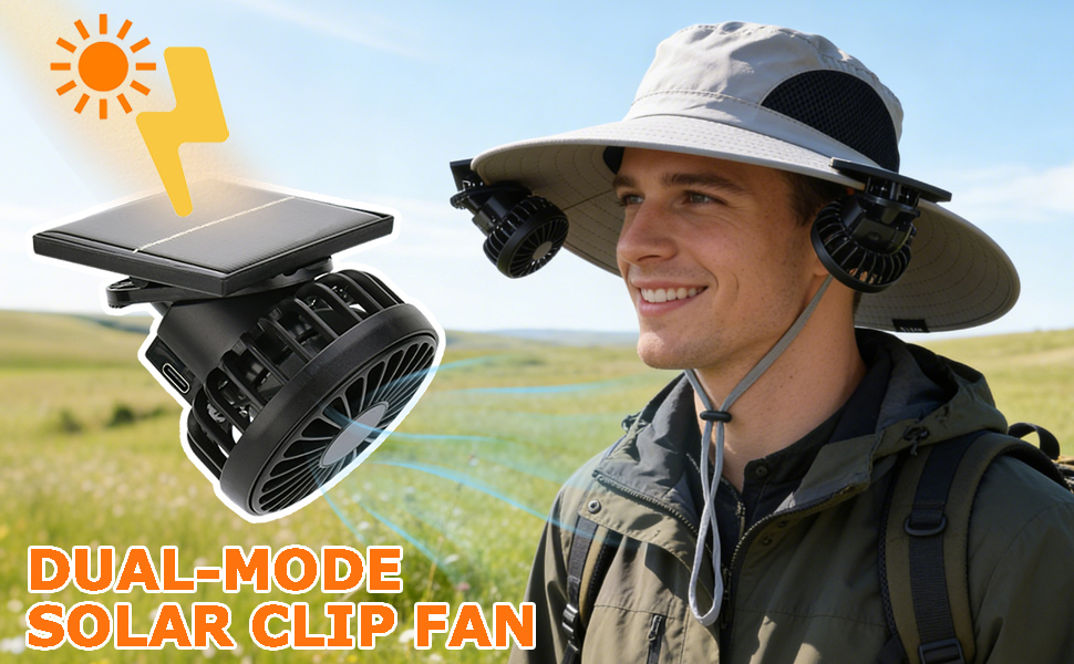 Solar Hat Clip Fan