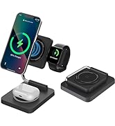 3 in 1 Wireless Charger Foldable Magnetic Suction Stand Magsafe Fast Charging Compatible for iPho...
