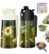 COOLMI Oil Sprayer for Cooking, 2 in 1 Olive Oil Dispenser Bottle Set for Kitchen, Food-Grade Gla...