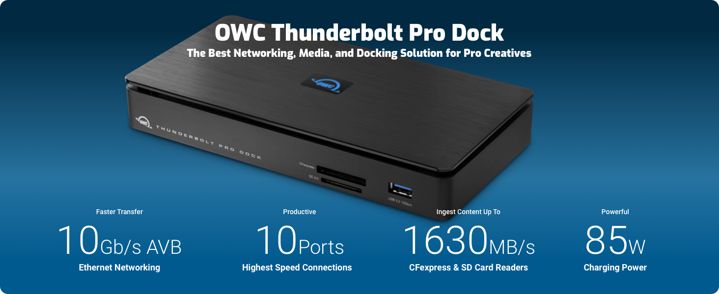 OWC Thunderbolt Pro Dock: The best networking,media, and docking soluion for Pro creatives