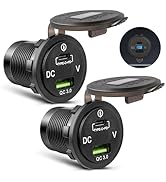 Anina Car Charger Socket 55W USB C 36W PD USB Outlet 12V/24V Charger Socket, Reverse Protection W...