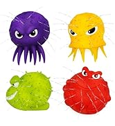 4E's Novelty Sea Animal Octopus Water Balls 4 Pack - Pool Toys Outdoor Activity Game Bath Tub Sen...