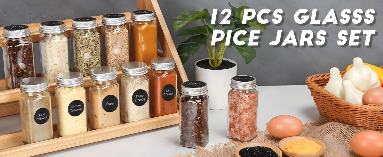 12 PCS glass pice jars