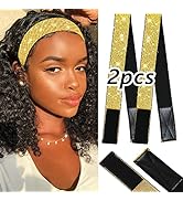 2PCS Edge Wrap to Lay Edges - 24 Inch Elastic Band for Wig Edges Scarf to Lay Edges Fashion Shiny...