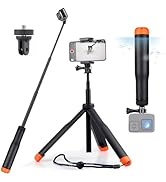 GEPULY 9''-27''Waterproof Selfie Stick Floating Hand Grip Tripod for GoPro Hero 13 12 11 10 9 8 7...