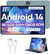 Android 14 Tablet,11 Inch Tablets with Octa Core Processor, 12GB RAM + 128GB ROM 1TB Expand, Wide...