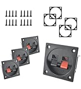 SATUY 4 Pcs Speaker Box Terminal Cup, 2.2” 2-Way Square Spring Subwoofer Box, Binding Post Cup Co...