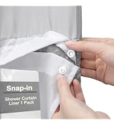 XOGUIBO Snap-in Fabric Replacement Liner 71" W x 55" L, for 72" W x 75" L No Hook Shower Curtain