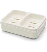 Dual Compartment Soap Dish, Double Bar Soap Holder, Solid Shampoo Bar Holder with Drainage Layer,...