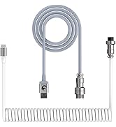 ZIYOU LANG C01 Custom Coiled USB C to A Cable with Detachable Double Sleeved Spiral Cable Extenda...