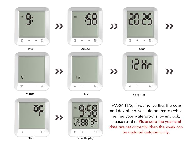 digital shower clock waterproof bathroom wall clock timer