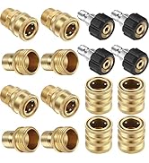 16 Packs Pressure Washer Adapter Set Connect Disconnect Kit Includes M22 Swivel to 1/2 Inch Conne...