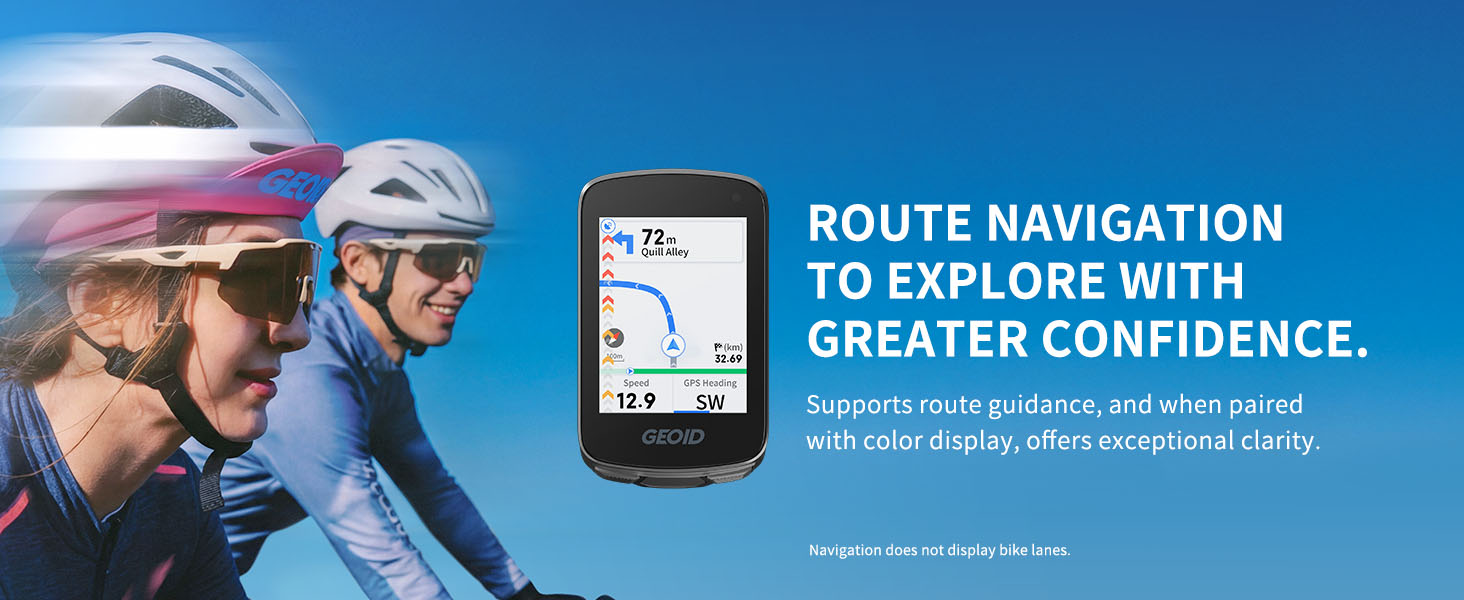 GEOID CC700 2.8‘’ Color Screen Bike/Cycling Computer Wireless - Route Navigation Re-Route Planing