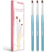 AIRSEE Nail Art Clean Up Brushes, 3 Pcs Painting Brushes for Nails with Flat/Oval/Fine Angled Gel...