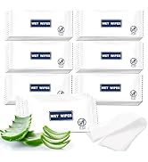 Gisdo 100 Pack Wet Wipes, Individually Wrapped, Unscented, Blue, Clean Hands Quickly, Suitable fo...