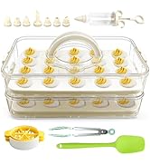 Lignumix Deviled Egg Containers with Lid &amp; Handle (2 Layer Snappable) PET Thickened Eggs Holder I...