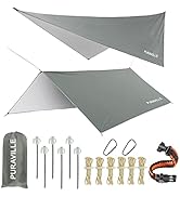 Puraville 12x10 ft Rectangle Lightweight Camping Tarps, Portable Waterproof Hammock Rain Fly Tent...