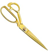 Premium Tailor Scissors,Gold Titanium Fabric Scissors Heavy Duty Sewing Scissor Leather Stainless...