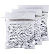 Small Honeycomb Lingerie Bags with Hanging Loop- 3 Pack MDSXO Mesh Laundry Bags for Washing Delic...