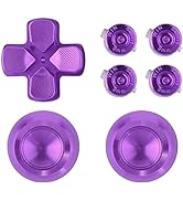 eXtremeRate Purple Aluminum Analog Thumbsticks &amp; Bullet Buttons &amp; D-pad Replacements Kits Metal B...