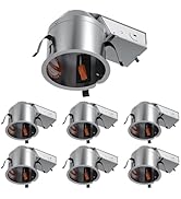Anyhome 6 Pack 4 Inch Recessed Lighting Housing, Shallow 2024 Version IC Rated &amp; Air Tight Can Li...