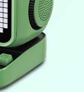 Retro Robot 5-in-1 Bluetooth Speaker: 15W Wireless Charger, Pixel LED Screen, 10W Stereo Sound &amp; ...