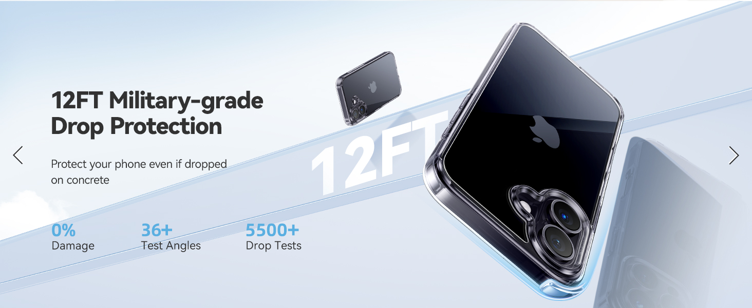 iphone 16 case crystal clear military grade drop protection