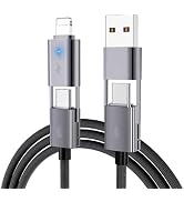 4 in 1 USB C Cable, 2Pack [Upgraded] 4-in-1 Multi Fast Charging Cable Universal Charger Cord PD 6...