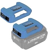 KUNLUN 2-Pack USB Charger Adapter Compatible for De Walt 20V Max Battery, Dual Output Port with T...