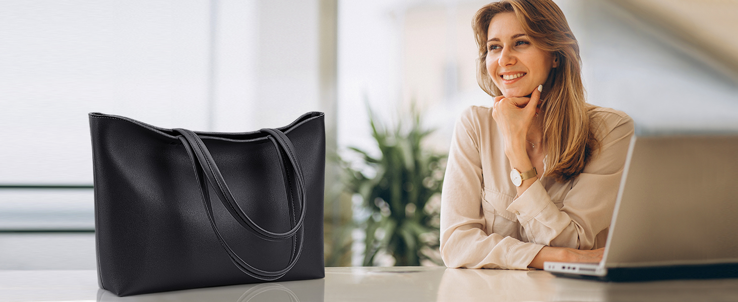 KALIDI Tote Bag Faux Leather Purses for Women Large Casual Shoulder Handbag for work College