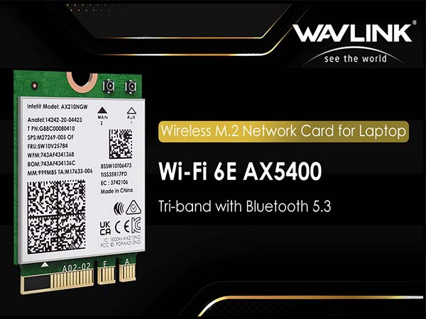 Wavlink PCIE WiFi Card for desktop pc Tri-band with Bluetooth 5.3 2024 New