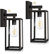 SHINE HAI Dusk to Dawn Outdoor Wall Lantern, Exterior Wall Sconce Sensor Light Fixture with E26 B...